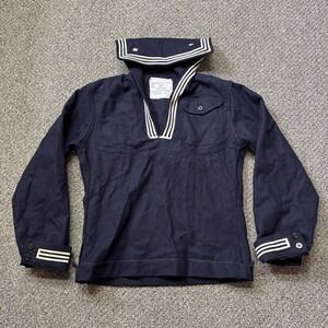 US Navy Vintage SDB Jumper 38 R Dress Blue Wool Enlisted Military Uniform 1989